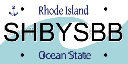 SHBYSBB Rhode Island License Plate