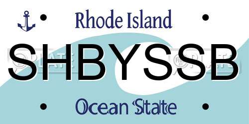 SHBYSSB Rhode Island License Plate