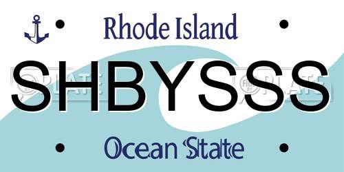 SHBYSSS Rhode Island License Plate
