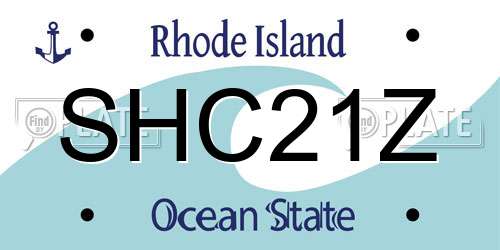 SHC21Z Rhode Island License Plate