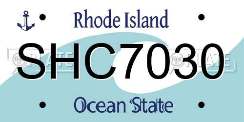 SHC7030 Rhode Island License Plate