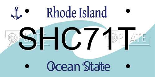 SHC71T Rhode Island License Plate