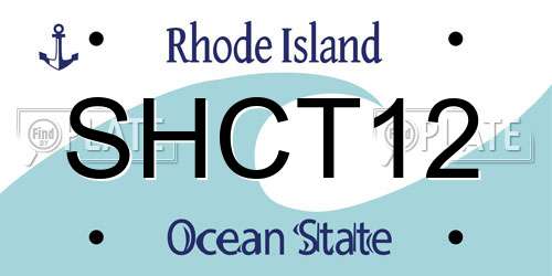 SHCT12 Rhode Island License Plate