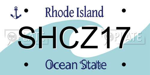 SHCZ17 Rhode Island License Plate
