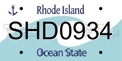 SHD0934 Rhode Island License Plate