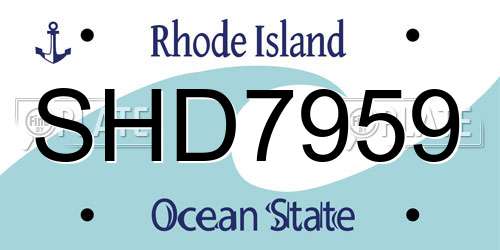 SHD7959 Rhode Island License Plate