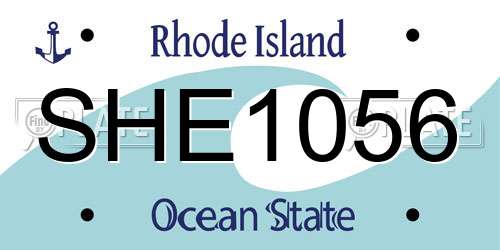 SHE1056 Rhode Island License Plate