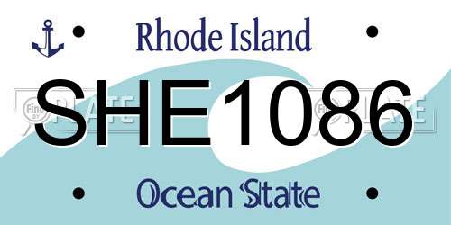 SHE1086 Rhode Island License Plate