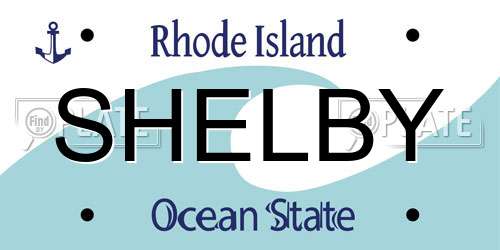 SHELBY Rhode Island License Plate