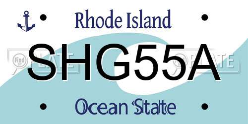 SHG55A Rhode Island License Plate