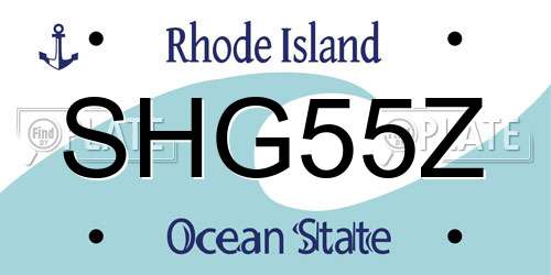 SHG55Z Rhode Island License Plate