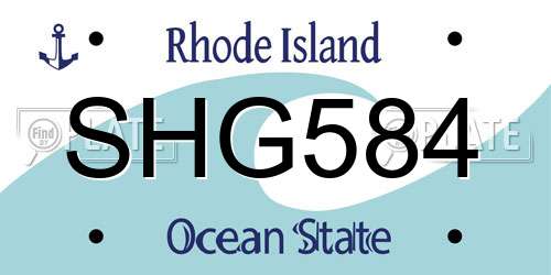 SHG584 Rhode Island License Plate