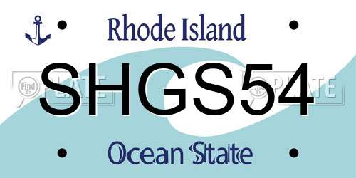 SHGS54 Rhode Island License Plate