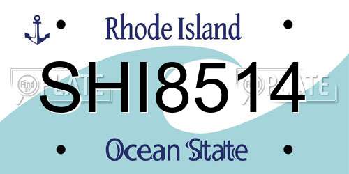 SHI8514 Rhode Island License Plate