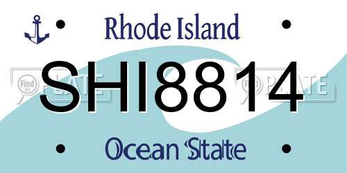 SHI8814 Rhode Island License Plate