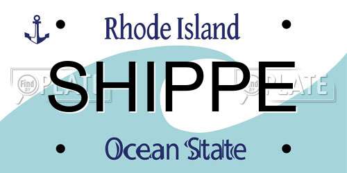 SHIPPE Rhode Island License Plate