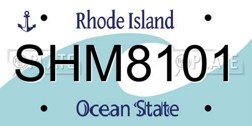 SHM8101 Rhode Island License Plate