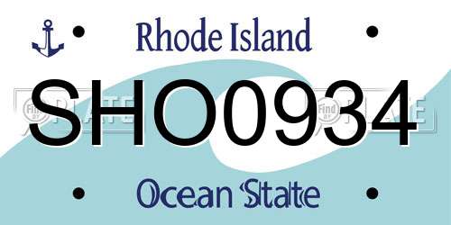 SHO0934 Rhode Island License Plate