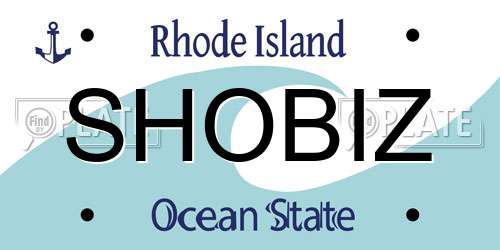 SHOBIZ Rhode Island License Plate