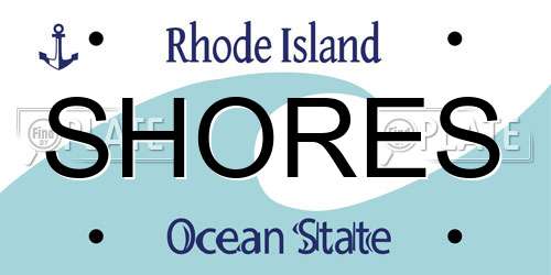 SHORES Rhode Island License Plate