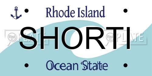 SHORTI Rhode Island License Plate