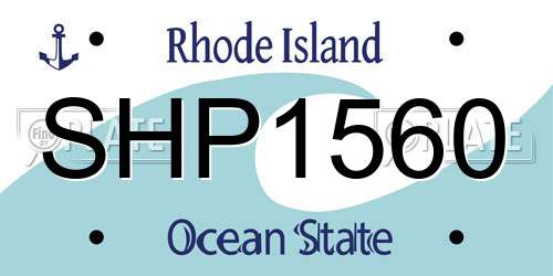 SHP1560 Rhode Island License Plate