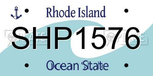 SHP1576 Rhode Island License Plate
