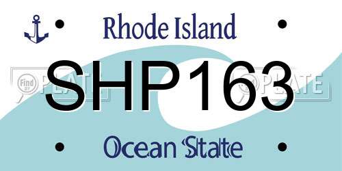 SHP163 Rhode Island License Plate