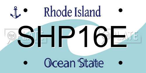 SHP16E Rhode Island License Plate