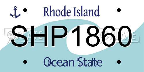 SHP1860 Rhode Island License Plate