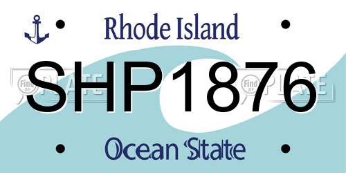 SHP1876 Rhode Island License Plate