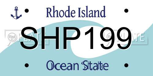SHP199 Rhode Island License Plate
