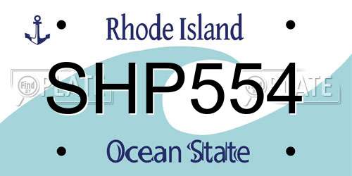 SHP554 Rhode Island License Plate