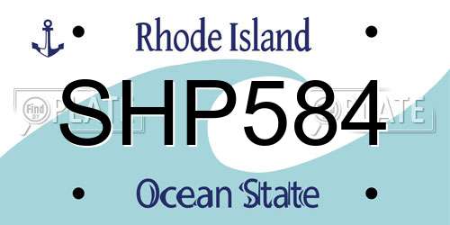 SHP584 Rhode Island License Plate