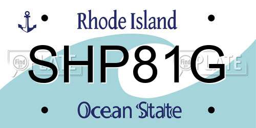SHP81G Rhode Island License Plate