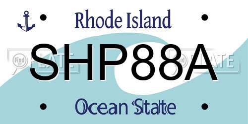 SHP88A Rhode Island License Plate