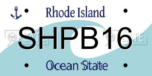 SHPB16 Rhode Island License Plate