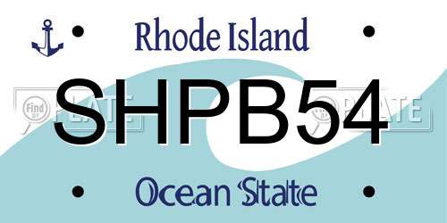 SHPB54 Rhode Island License Plate