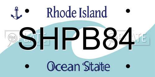 SHPB84 Rhode Island License Plate