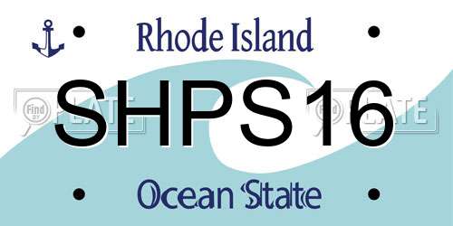 SHPS16 Rhode Island License Plate