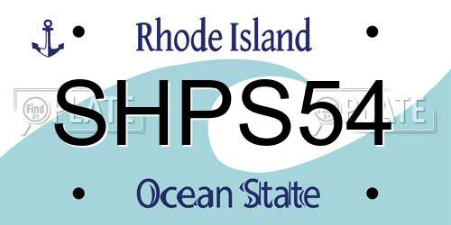 SHPS54 Rhode Island License Plate