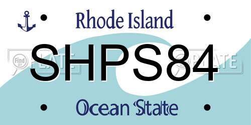 SHPS84 Rhode Island License Plate