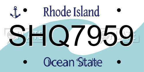SHQ7959 Rhode Island License Plate