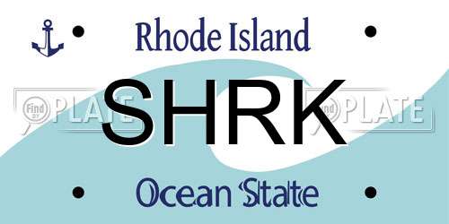 SHRK Rhode Island License Plate