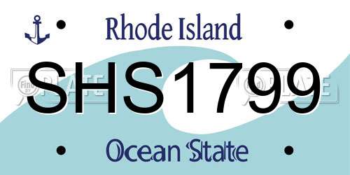 SHS1799 Rhode Island License Plate