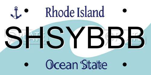 SHSYBBB Rhode Island License Plate