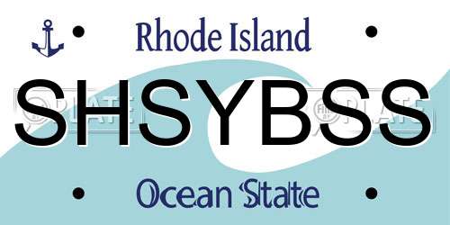SHSYBSS Rhode Island License Plate