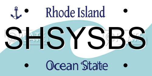 SHSYSBS Rhode Island License Plate