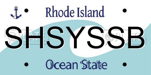 SHSYSSB Rhode Island License Plate