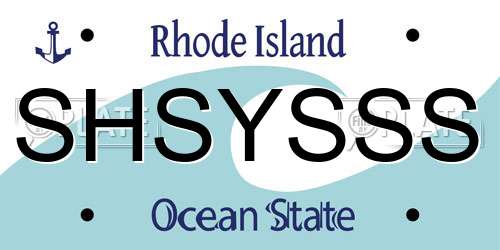 SHSYSSS Rhode Island License Plate